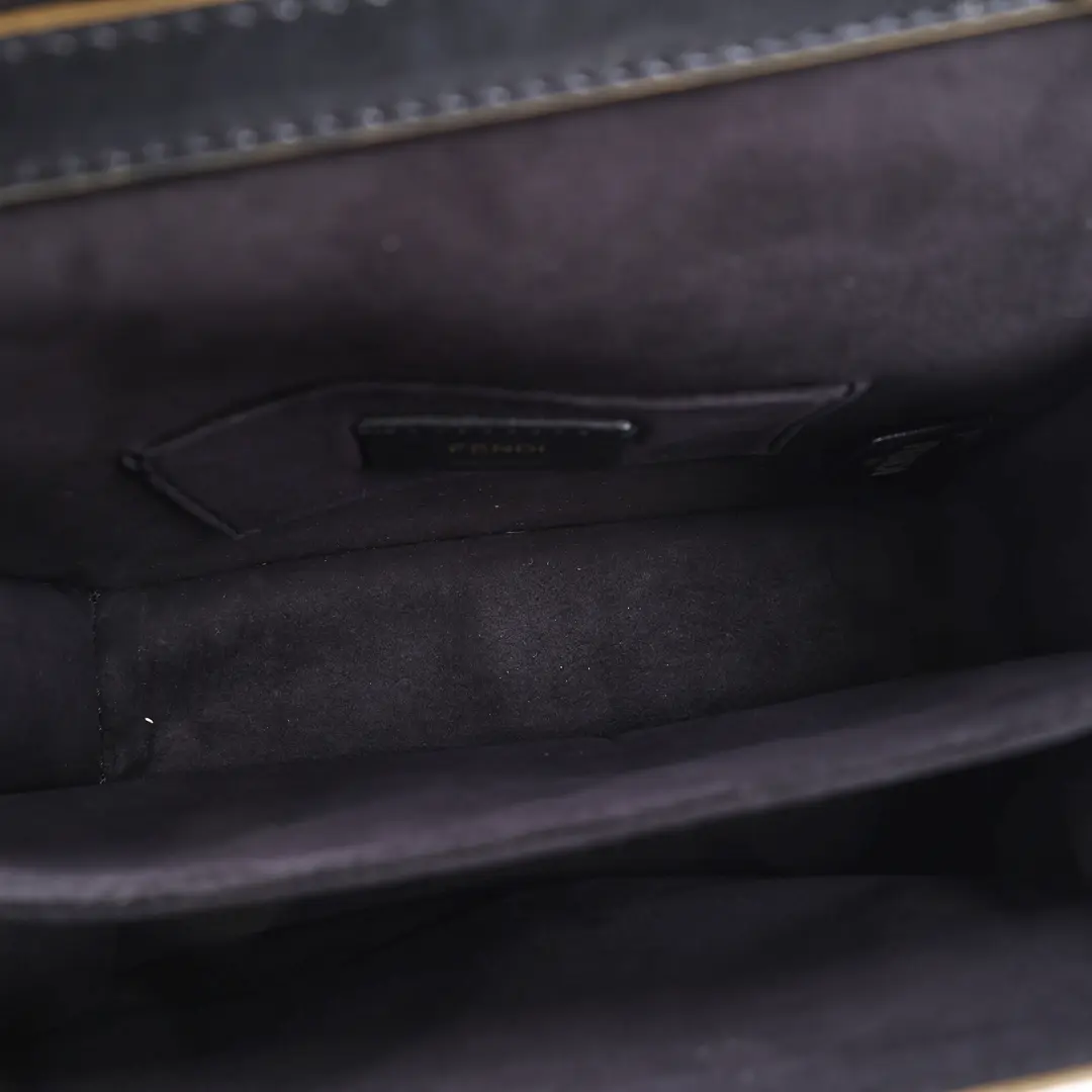 Fendi Kan I Black Leather Small Shoulder Bag