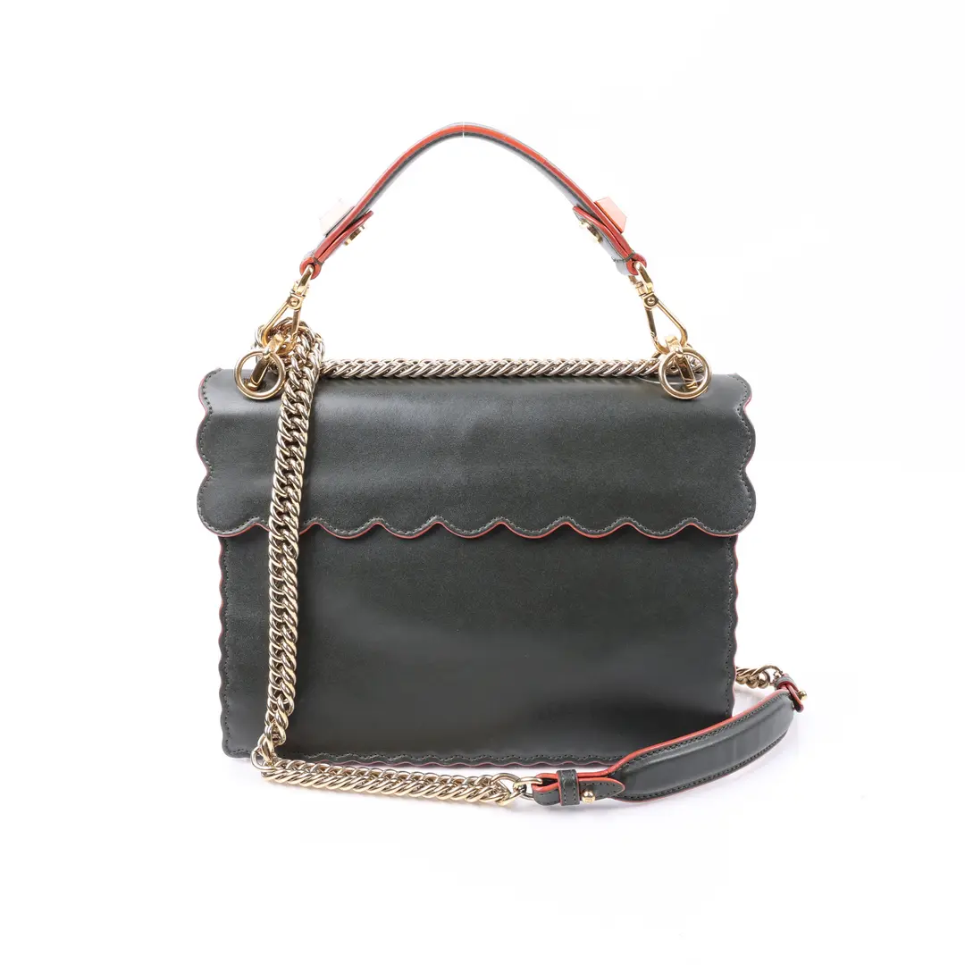 Fendi Kan I Black Leather Shoulder Bag