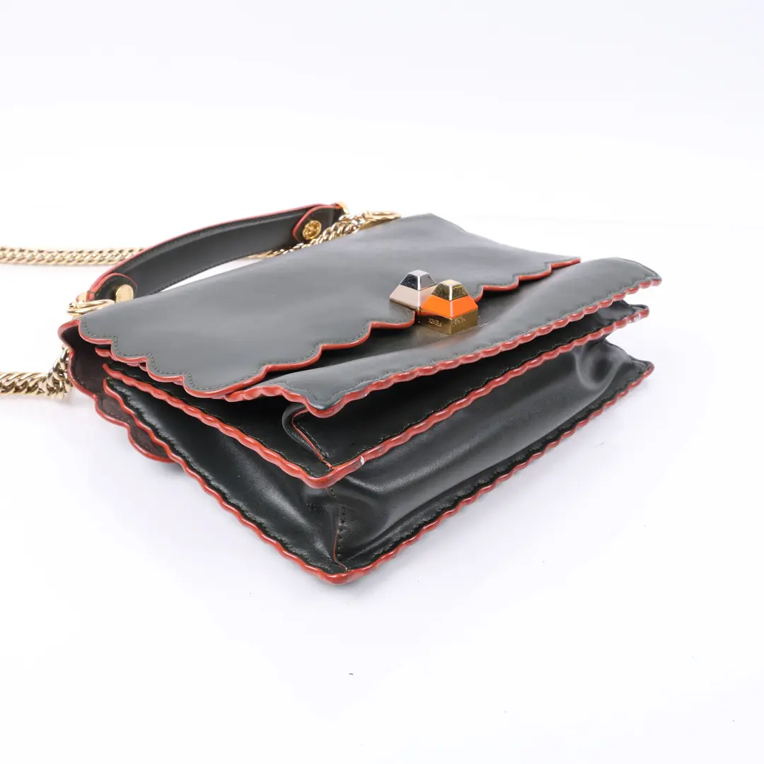 Fendi Kan I Black Leather Shoulder Bag