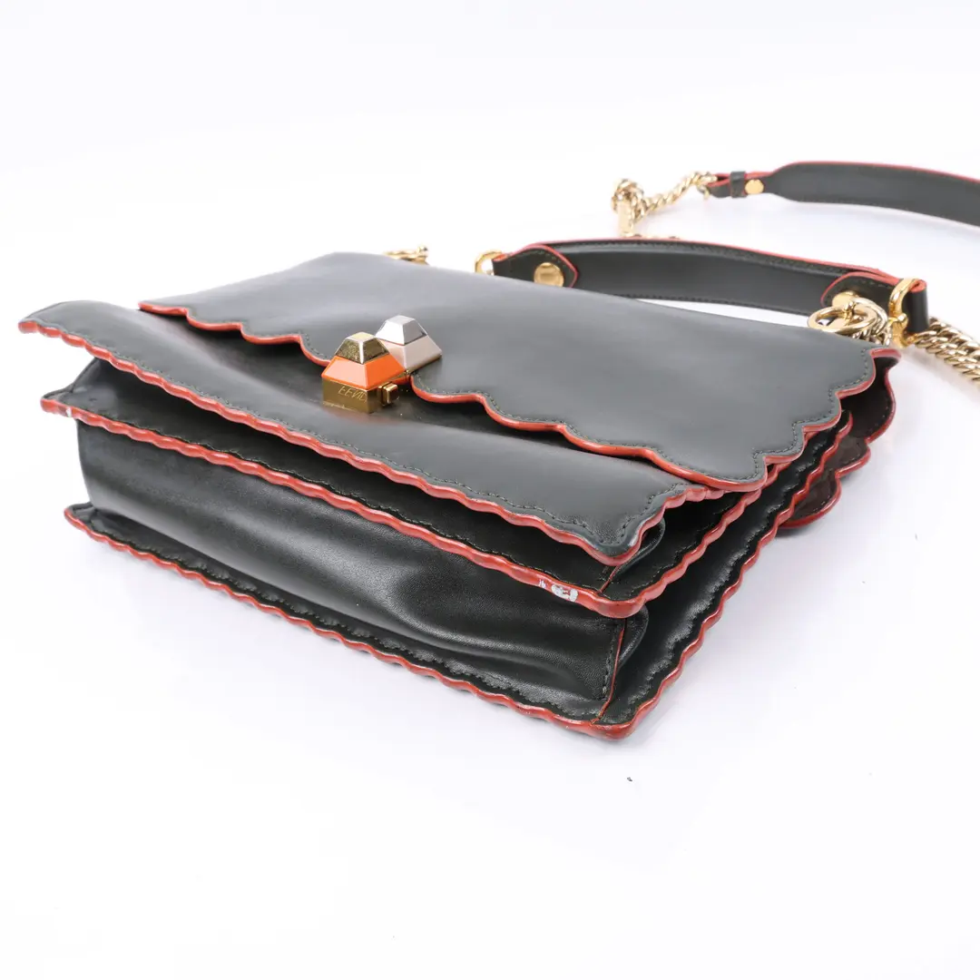 Fendi Kan I Black Leather Shoulder Bag