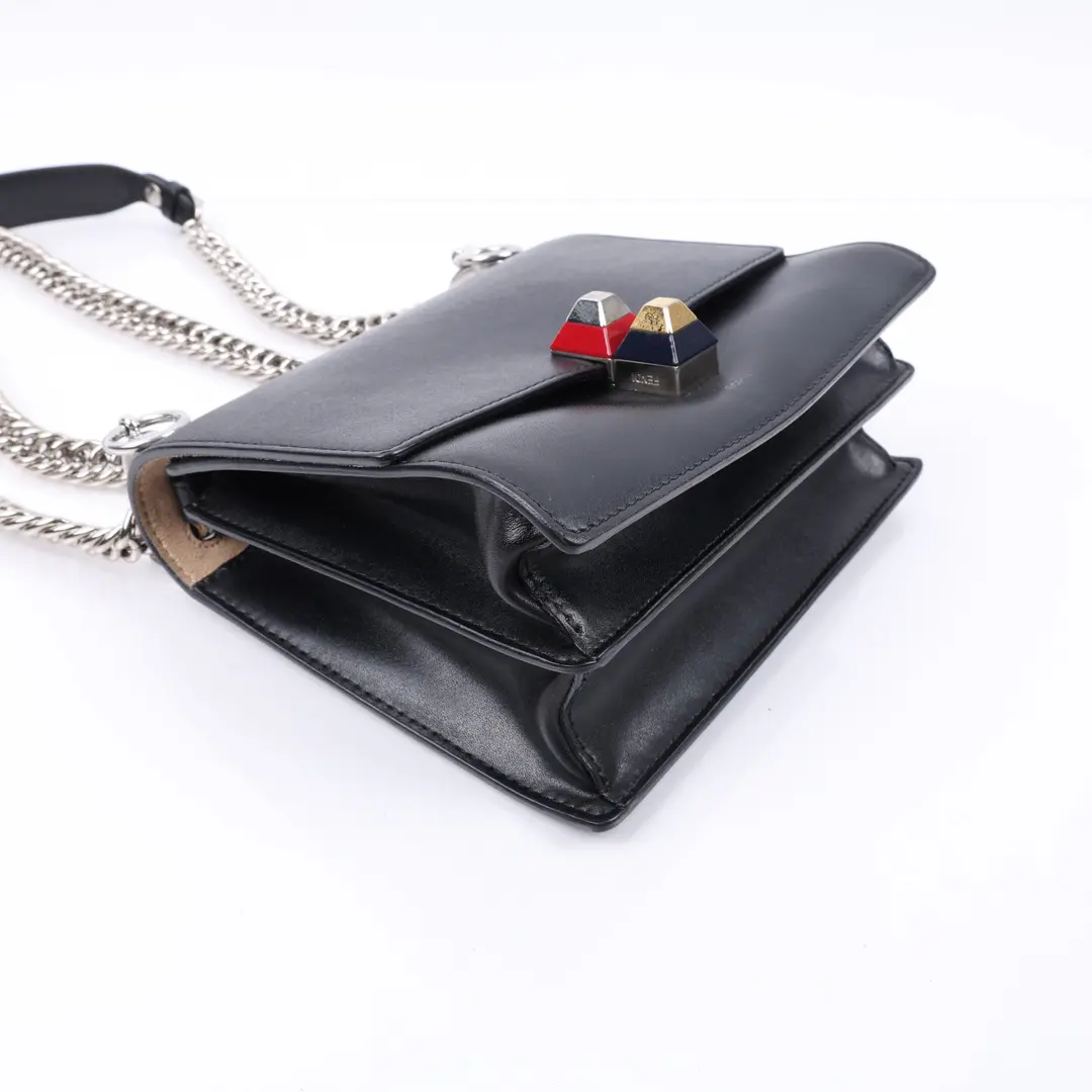 Fendi Kan I Black Leather Shoulder Bag
