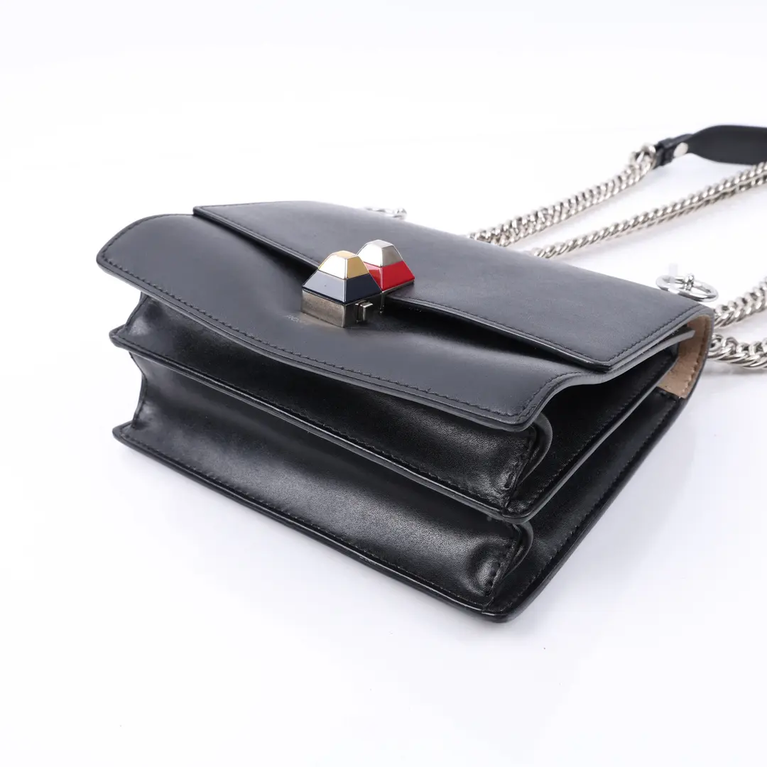Fendi Kan I Black Leather Shoulder Bag