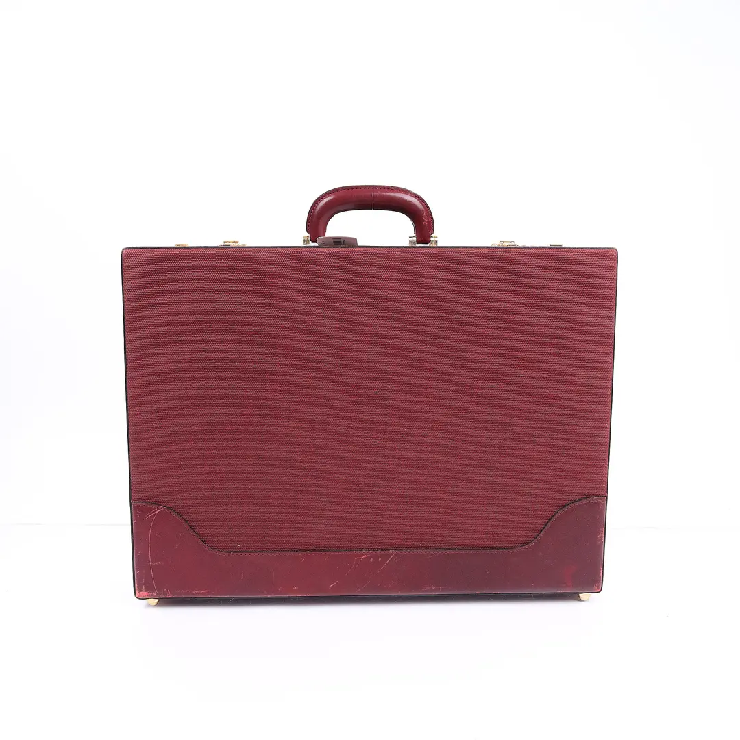 Cartier Must de Cartier Burgundy Canvas Briefcase