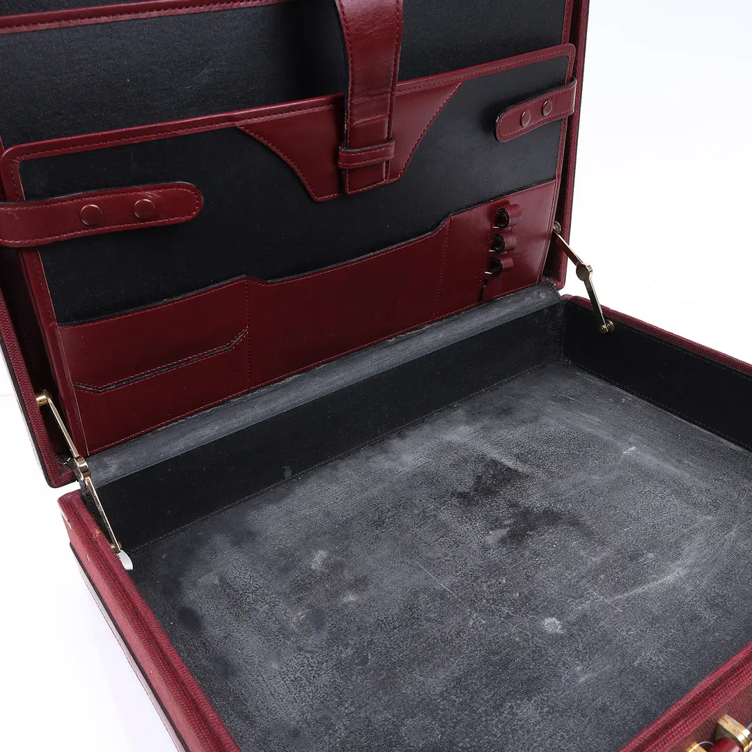Cartier Must de Cartier Burgundy Canvas Briefcase