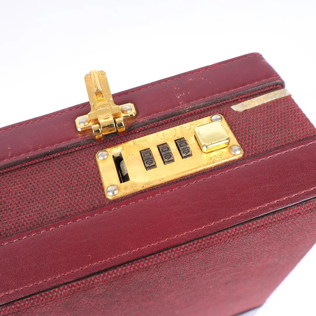 Cartier Must de Cartier Burgundy Canvas Briefcase
