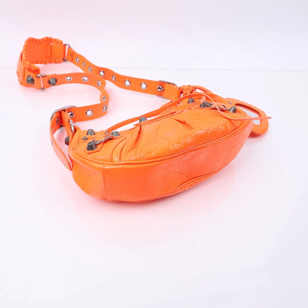 Balenciaga Le Cagole XS Orange Arena Lambskin Shoulder Bag