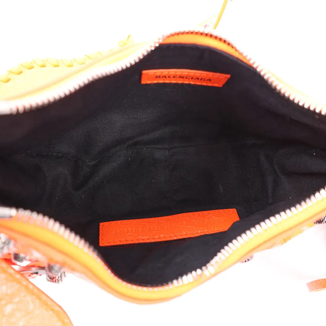 Balenciaga Le Cagole XS Orange Arena Lambskin Shoulder Bag