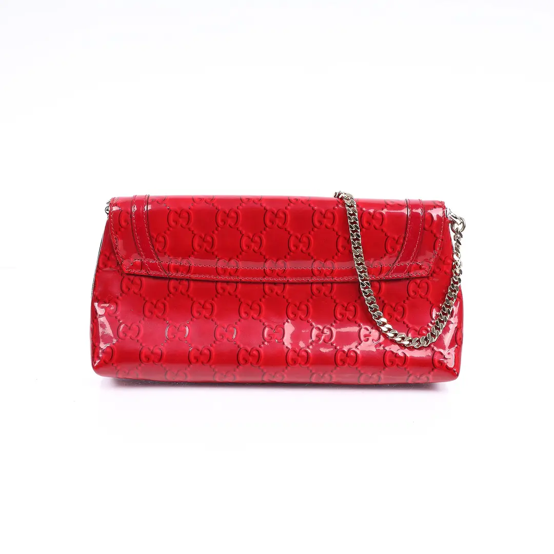 Gucci Lovely Red Guccissima Patent Leather Shoulder Bag
