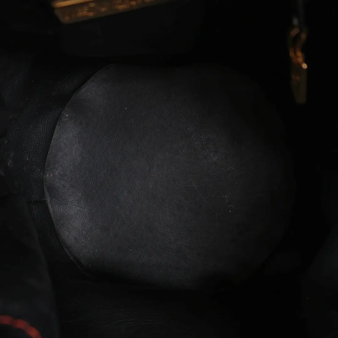 Yves Saint Laurent Vintage Y-Cut Black Leather Bucket Bag