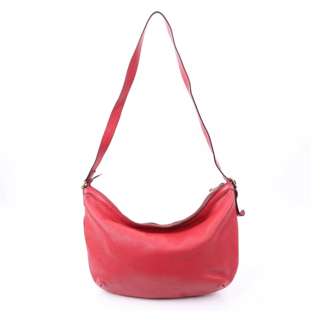 Gucci Vintage Logo Red Leather Hobo Shoulder Bag