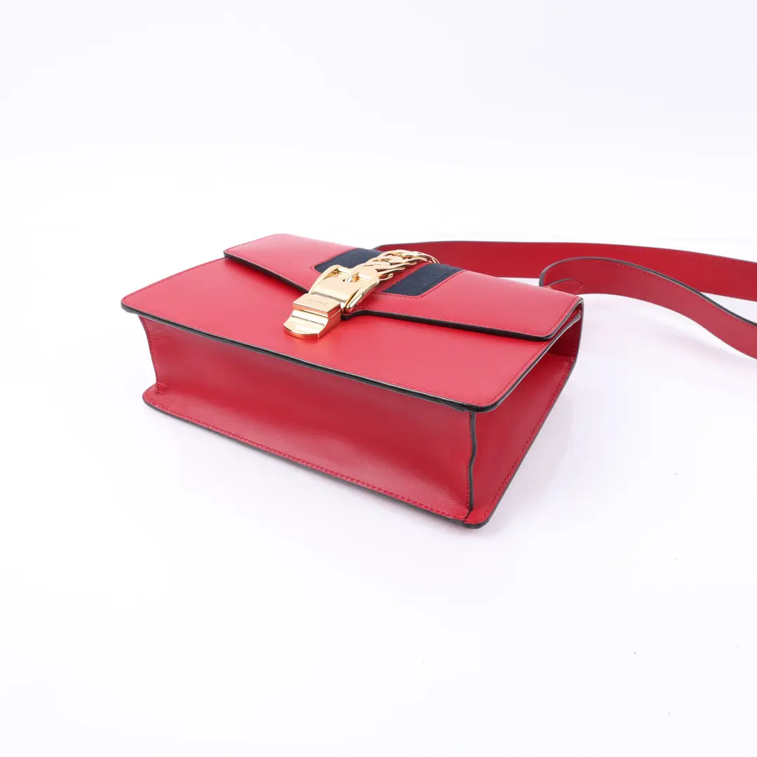Gucci Sylvie Red Leather Shoulder Bag