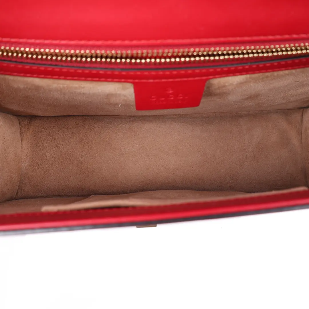 Gucci Sylvie Red Leather Shoulder Bag