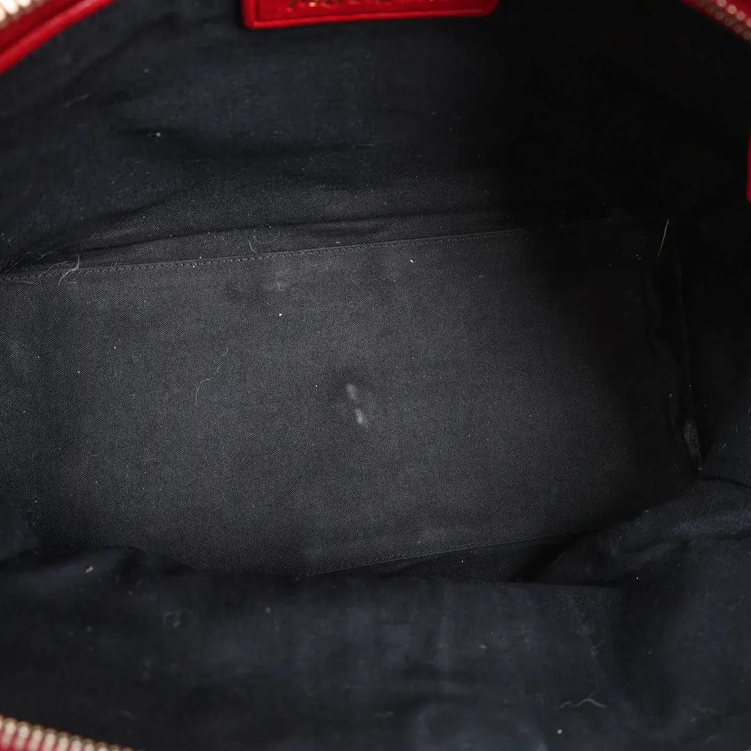 Saint Laurent Cabas Y Red Leather Shoulder Bag