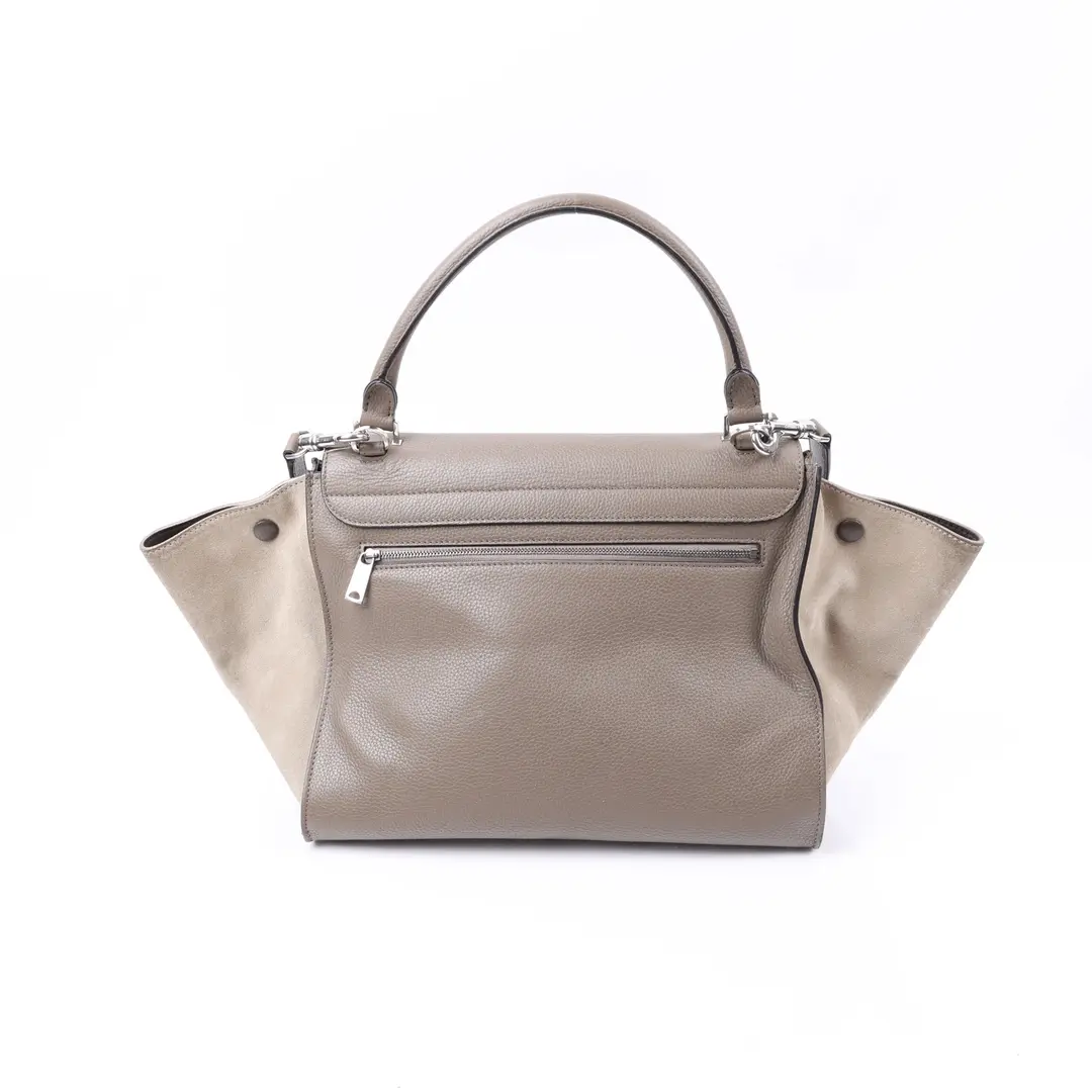 Celine Trapeze Gray Leather Suede Shoulder Bag