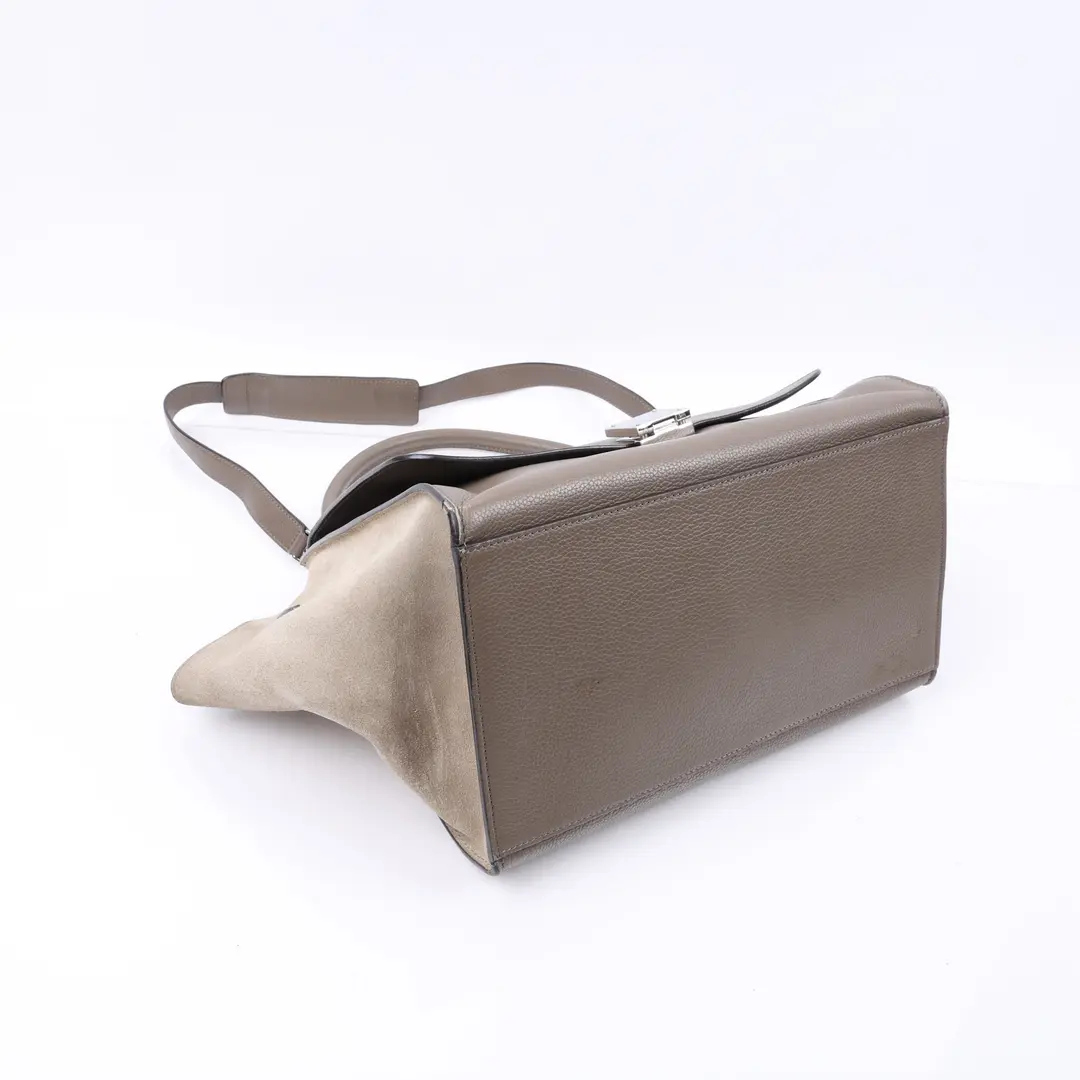 Celine Trapeze Gray Leather Suede Shoulder Bag