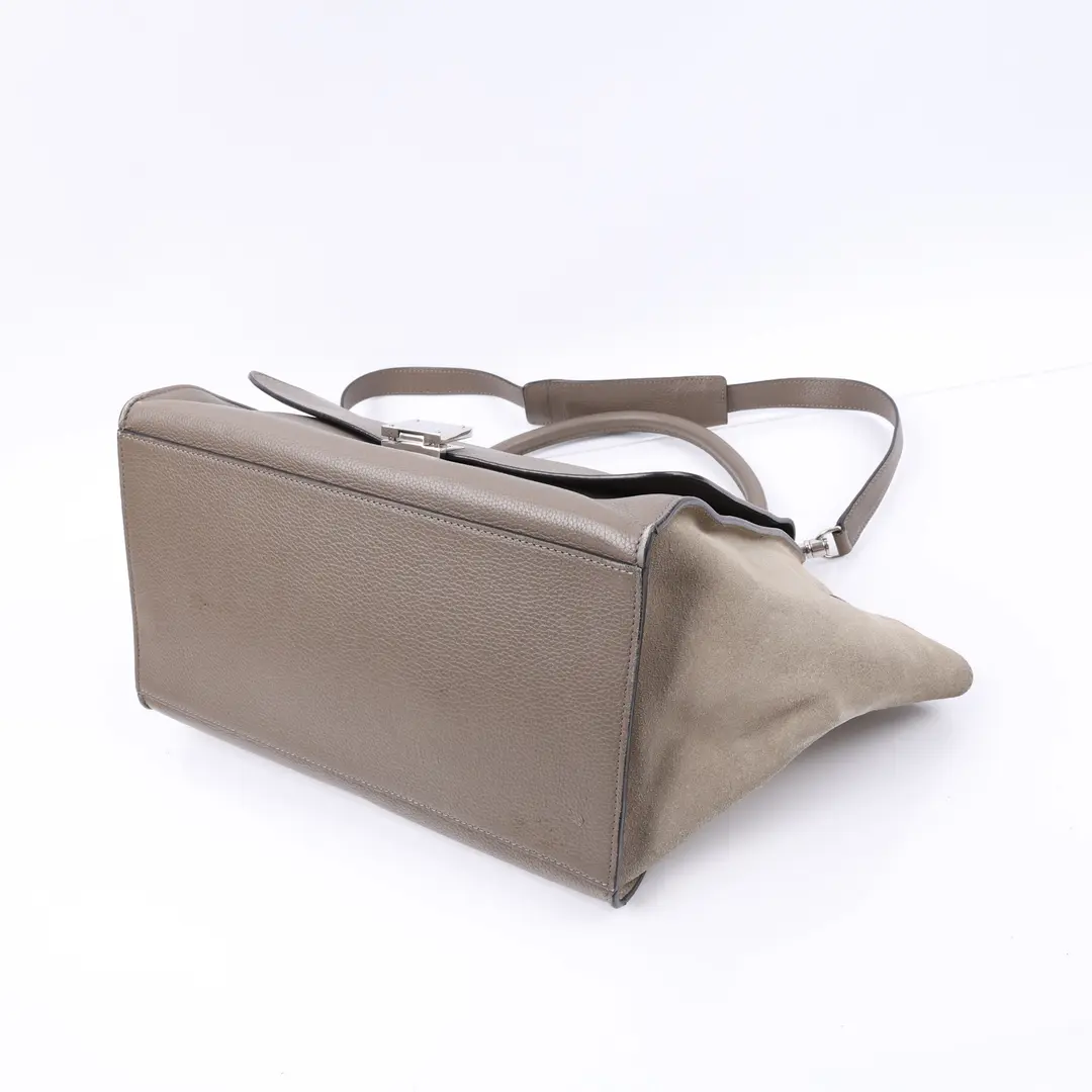 Celine Trapeze Gray Leather Suede Shoulder Bag