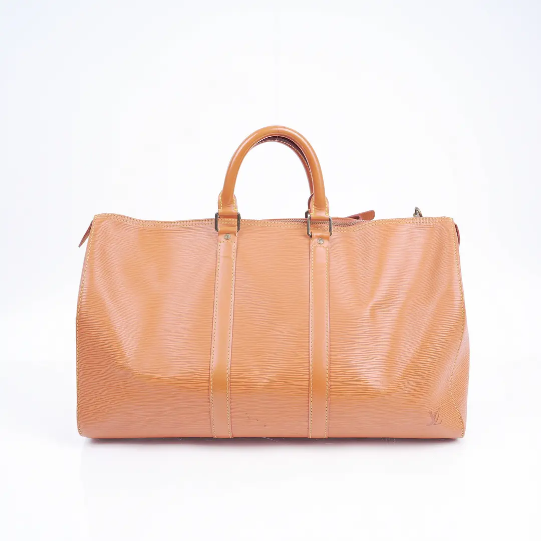 Louis Vuitton Keepall 45 Orange Epi Leather Duffle Bag