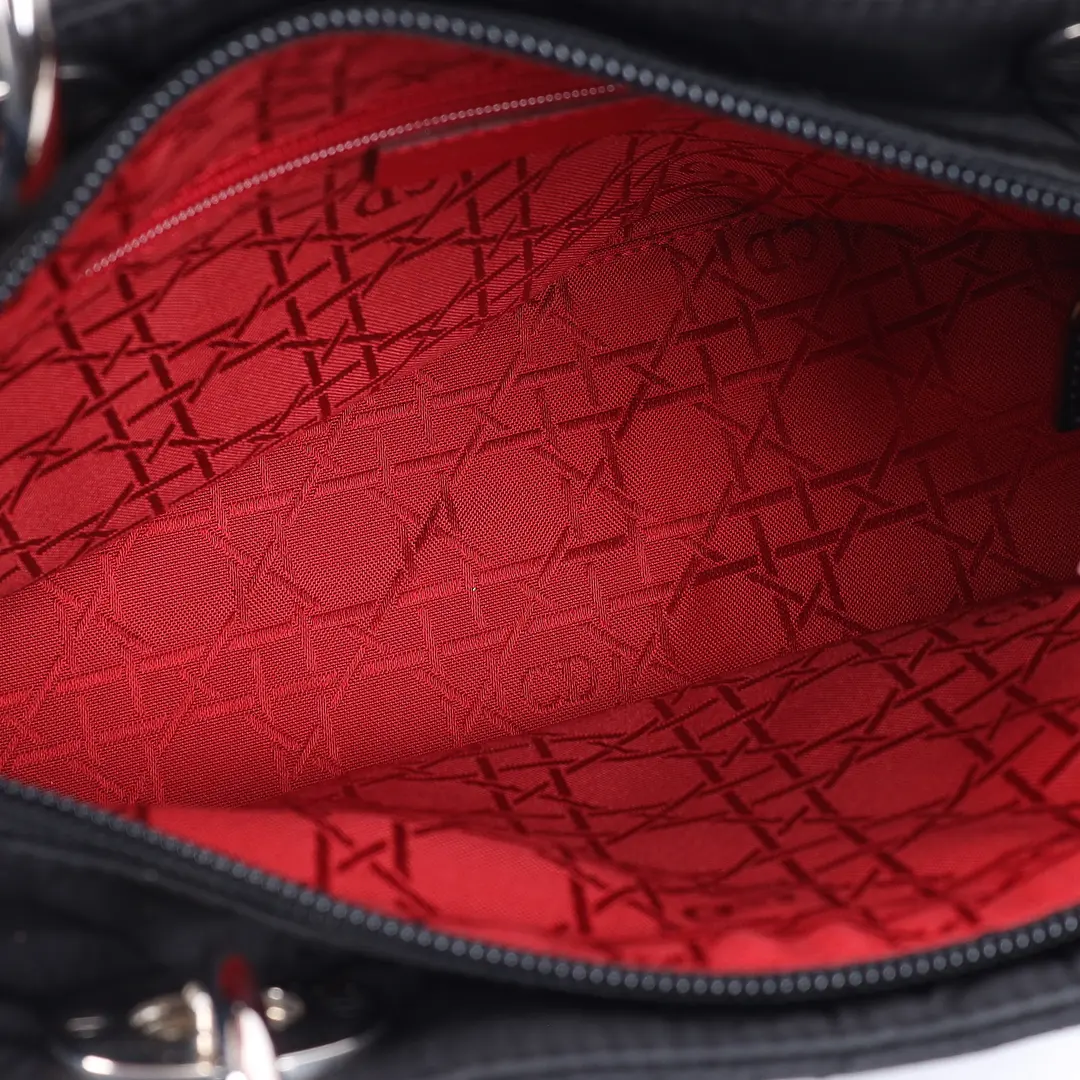 Dior Lady Dior Black Cannage Nylon Shoulder Bag