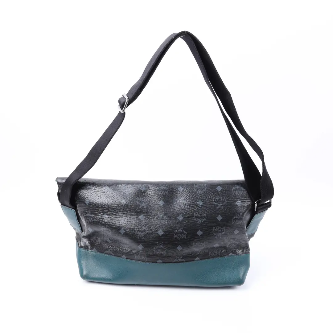 MCM Craig and Karl Blue Visetos Messenger Bag