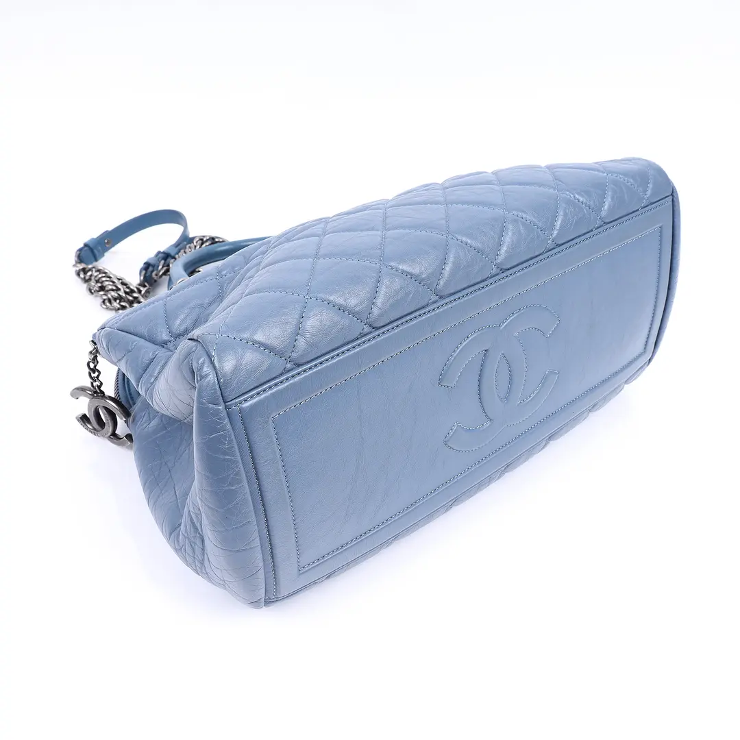 Chanel Mademoiselle Blue Quilted Leather Shoulder Bag
