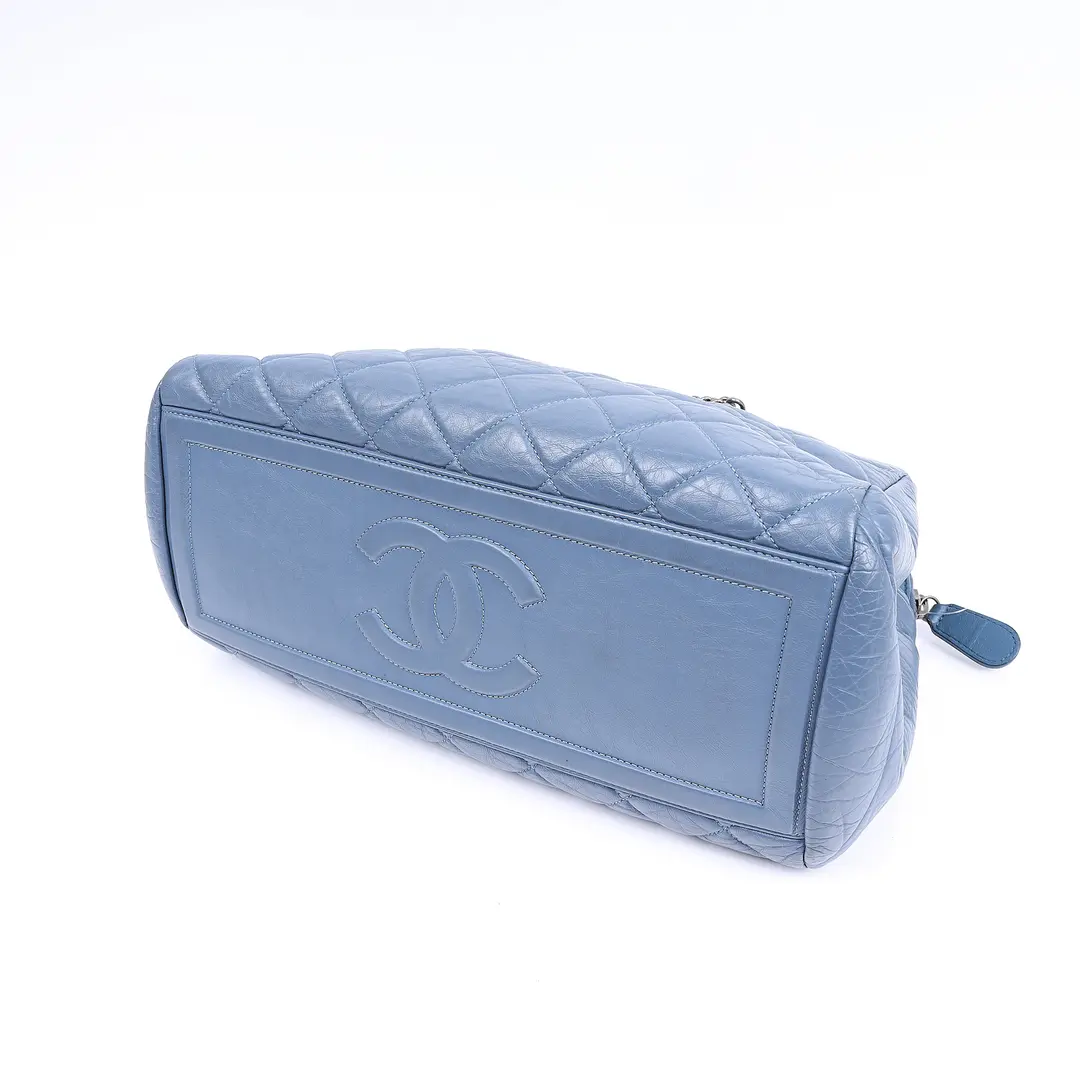 Chanel Mademoiselle Blue Quilted Leather Shoulder Bag