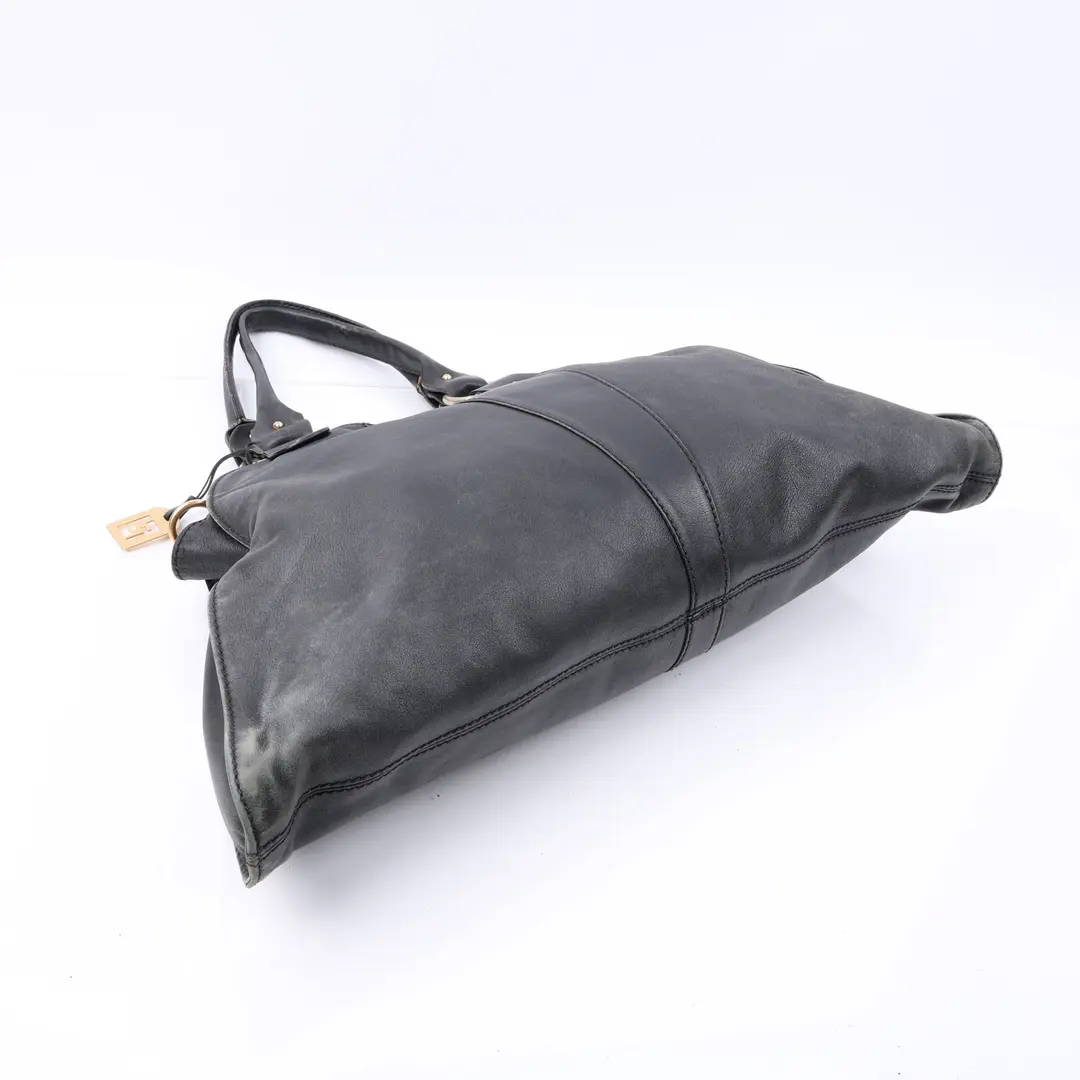 Fendi Chef Black Leather Shoulder Bag