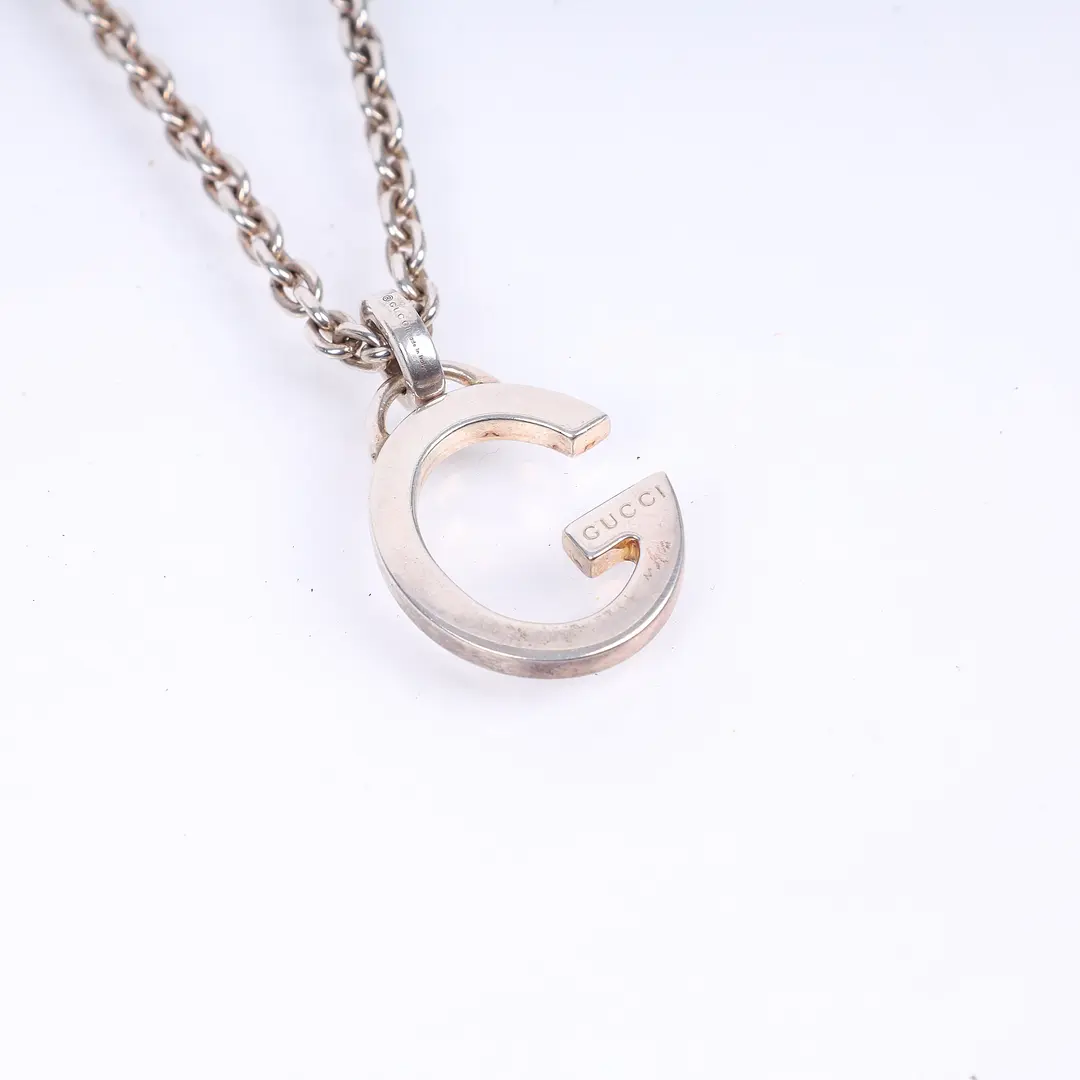 Gucci G Logo Silver Sterling Silver Necklace