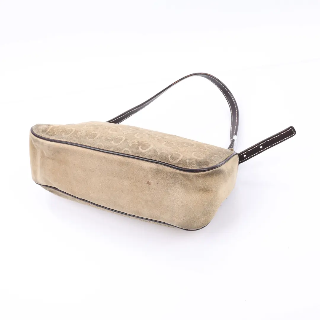 Celine C Macadam Beige Suede Shoulder Bag