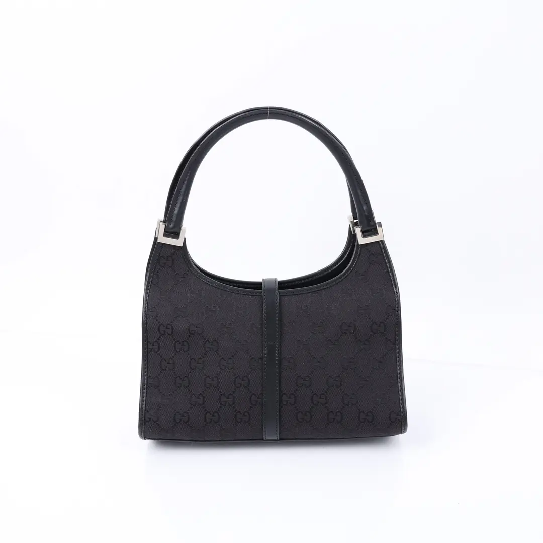 Gucci Jackie Black GG Canvas Shoulder Bag
