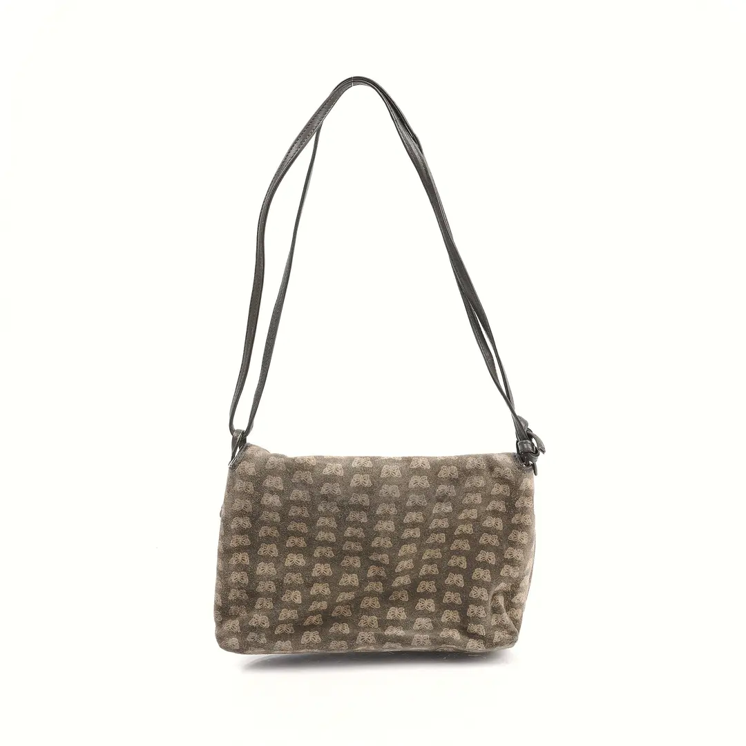 Bottega Veneta Vintage Butterfly Brown Suede Shoulder Bag