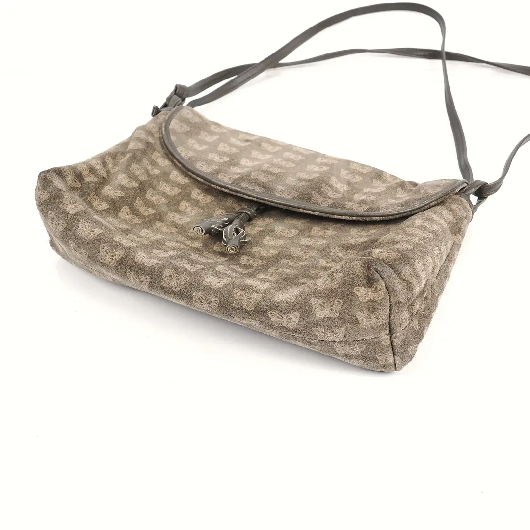 Bottega Veneta Vintage Butterfly Brown Suede Shoulder Bag