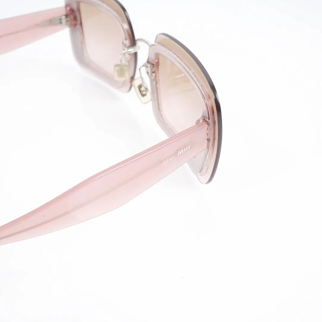 Miu Miu Glitter Square Pink Acetate Sunglasses