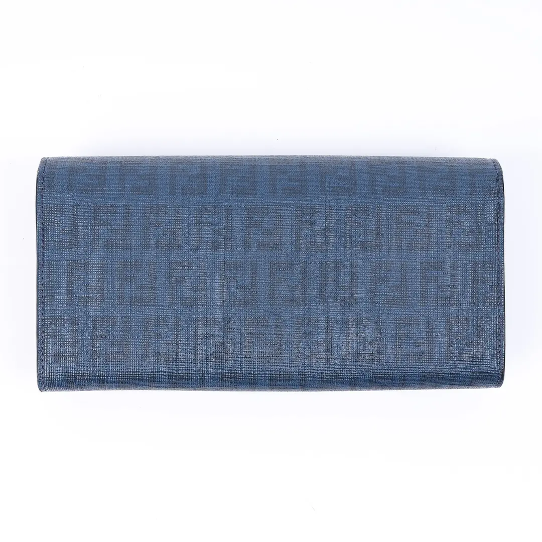 Fendi Zucca Blue Canvas Wallet