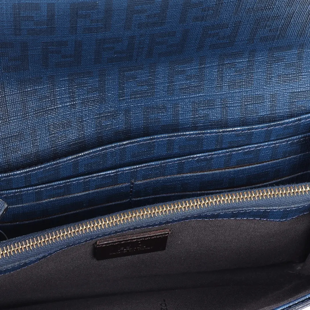 Fendi Zucca Blue Canvas Wallet