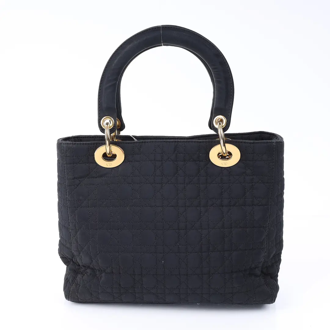 Dior Lady Dior Black Cannage Nylon Handbag