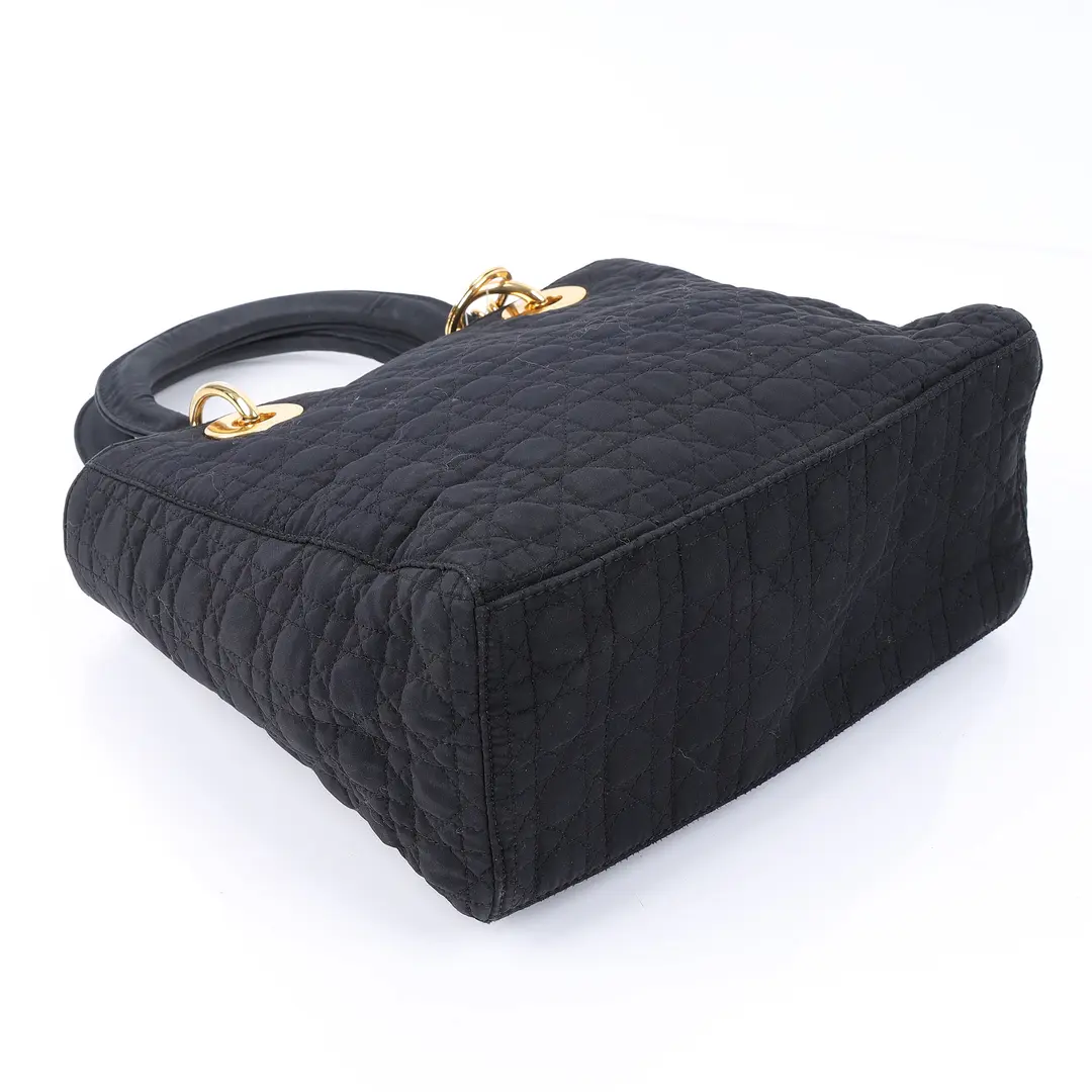 Dior Lady Dior Black Cannage Nylon Handbag