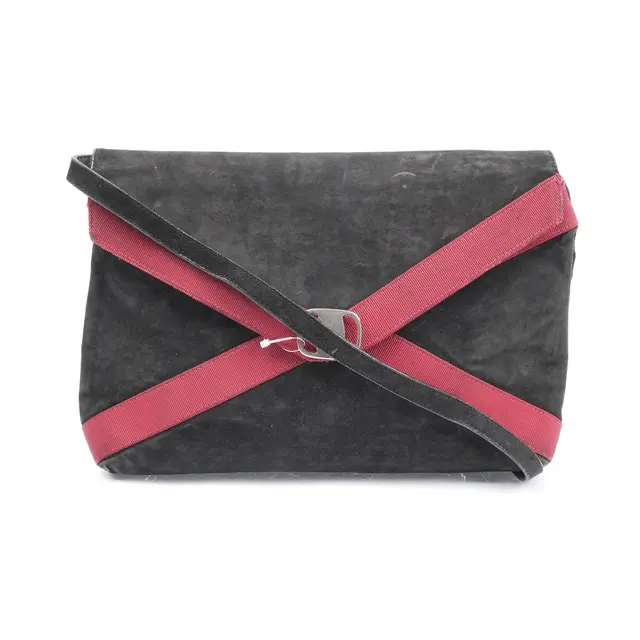 Salvatore Ferragamo Vara Black Suede Shoulder Bag