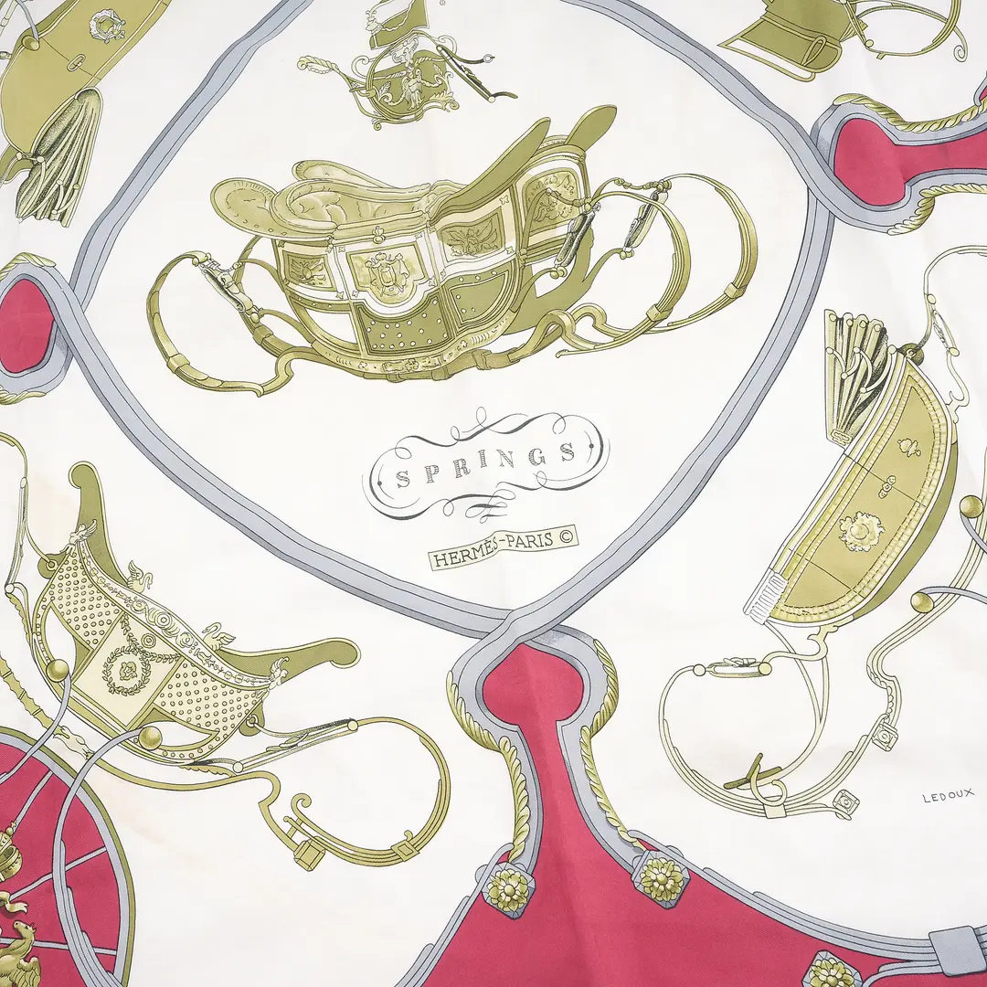 Hermes Springs Pink Silk Scarf