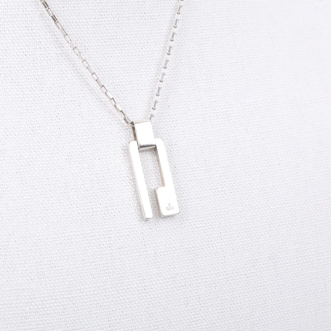 Gucci G Logo Silver Sterling Silver Necklace