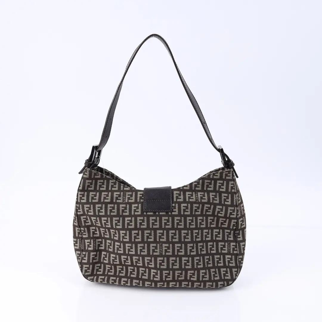 Fendi Zucca Brown Canvas Shoulder Bag