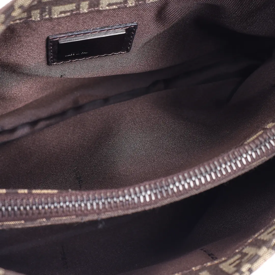Fendi Zucca Brown Canvas Shoulder Bag