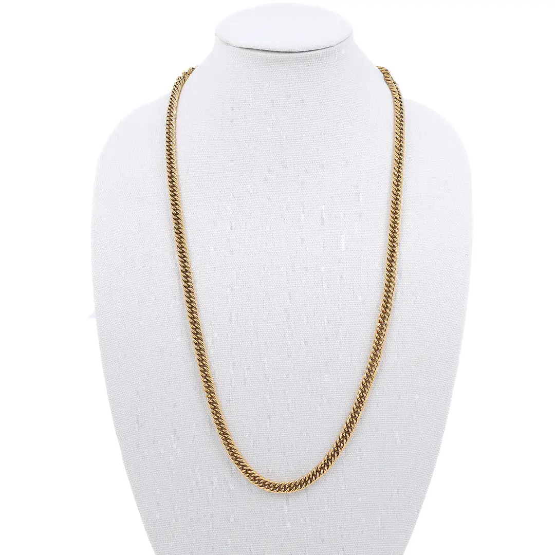 Chanel Vintage 31 Rue Cambon Gold Dog Tag Necklace