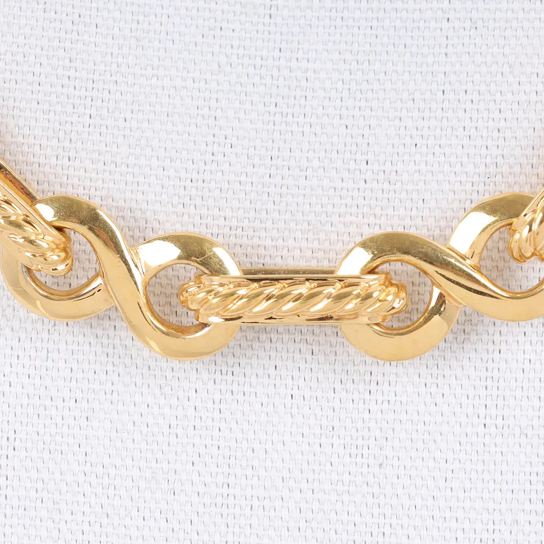 Yves Saint Laurent Vintage Gold Infinity Link Necklace