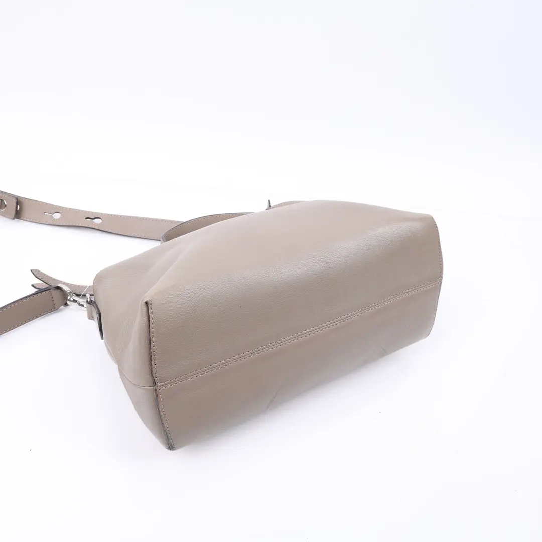 Fendi By The Way Gray Leather Shoulder Bag