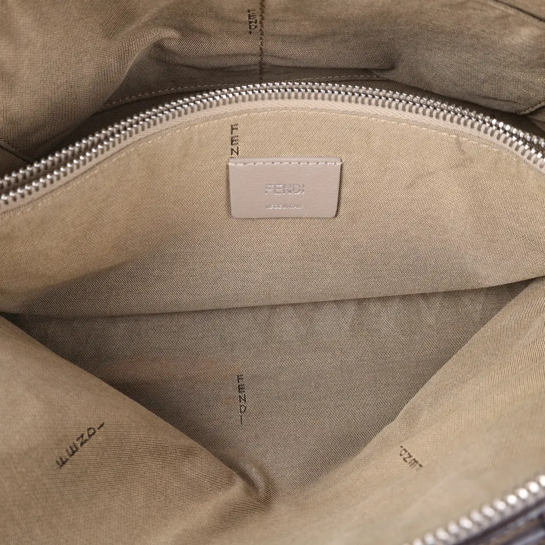 Fendi By The Way Gray Leather Shoulder Bag