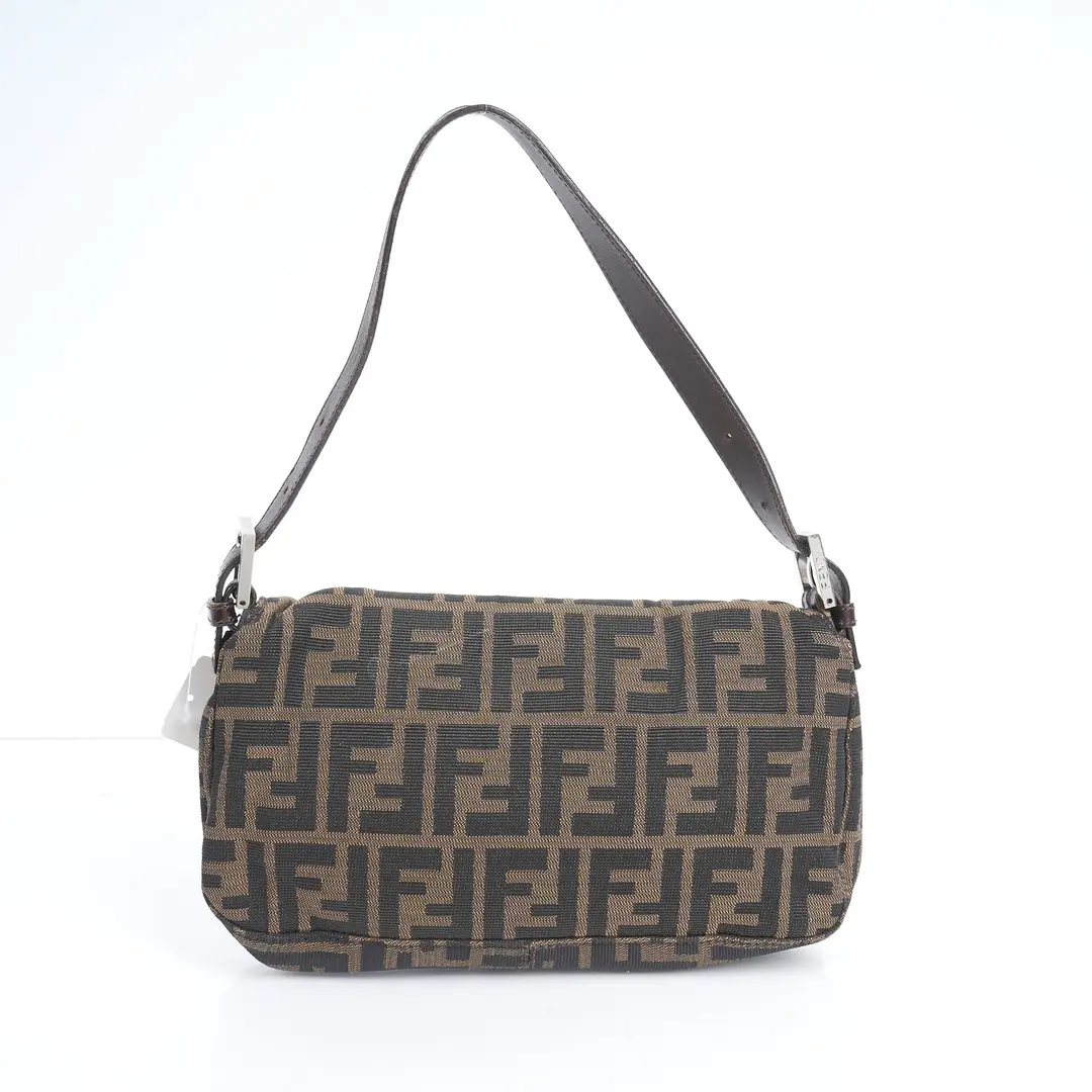 Fendi Baguette Brown Zucca Canvas Shoulder Bag