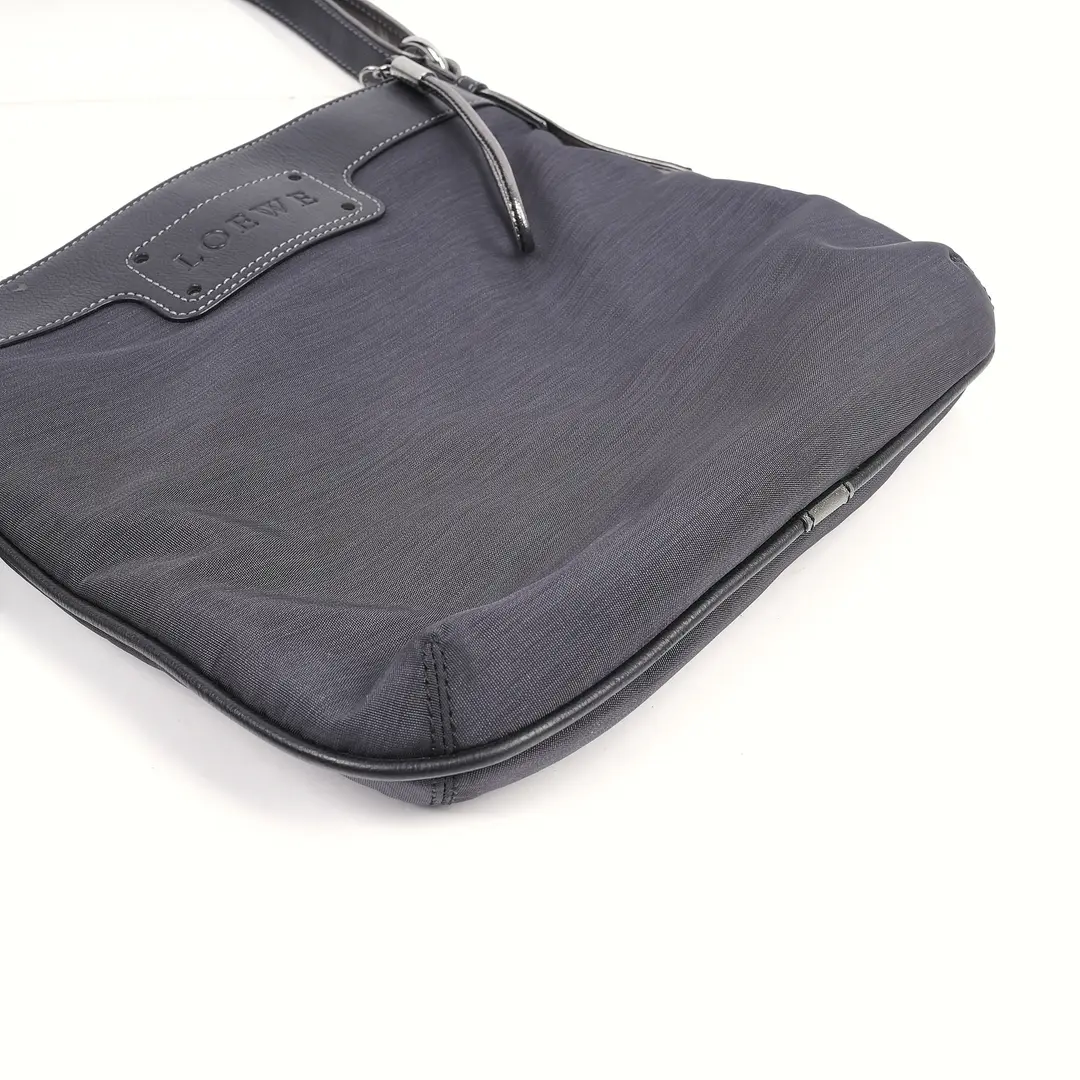 Loewe Anagram Black Canvas Shoulder Bag