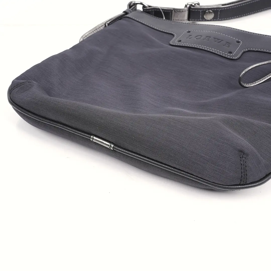 Loewe Anagram Black Canvas Shoulder Bag