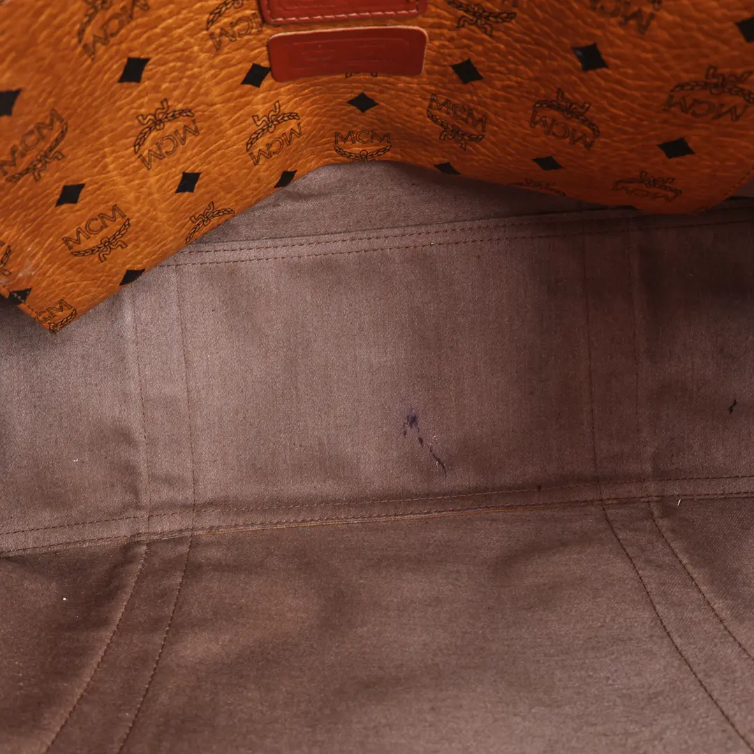 MCM Visetos Brown Canvas Shoulder Bag