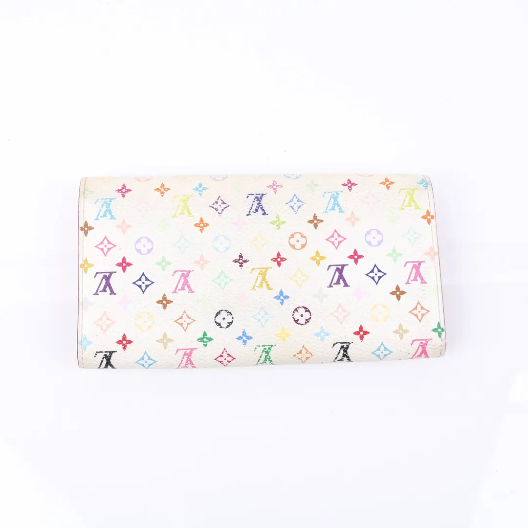 Louis Vuitton Sarah White Multicolor Monogram Wallet